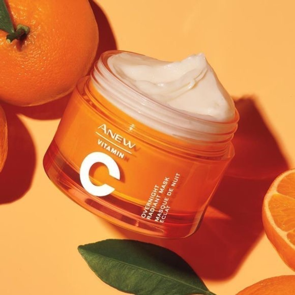 🍊 QTY 2 RADIANT MASK Overnight Full Size Avon Anew Antioxidant Boost Retired!